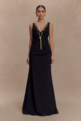 Axton Low Neck Maxi Dress - Black